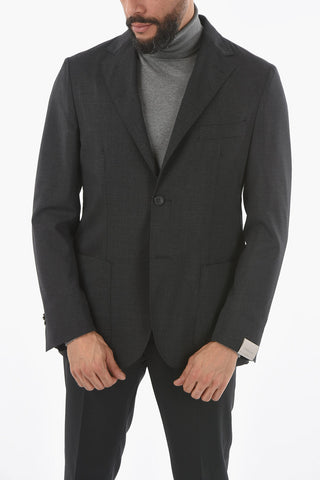 T PROJECT Lined Mini Check Blazer with Welt Pocket