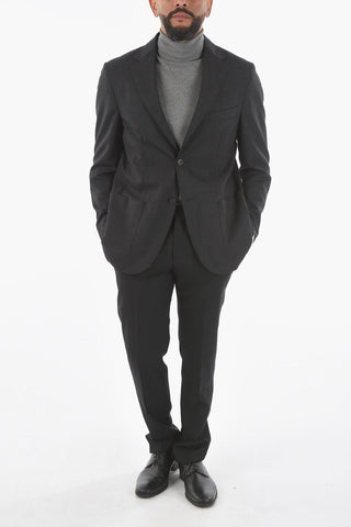 T PROJECT Lined Mini Check Blazer with Welt Pocket