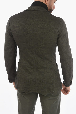 Half-Lined Hopsack Blazer with Side Vents
