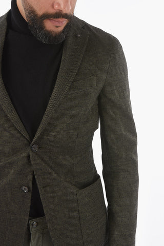 Half-Lined Hopsack Blazer with Side Vents