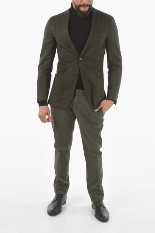 Half-Lined Hopsack Blazer with Side Vents