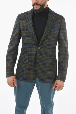 Giacca RETAILORED in Lana Semifoderata con Check Pattern e Tasca con Aletta