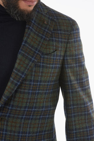 Giacca RETAILORED in Lana Semifoderata con Check Pattern e Tasca con Aletta