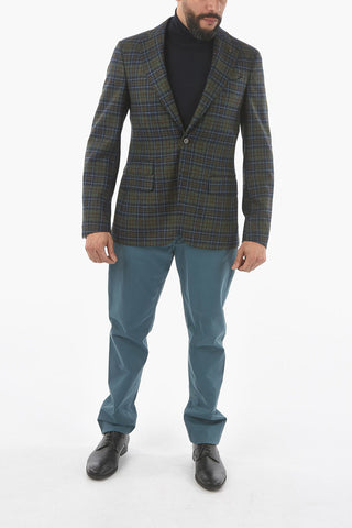 Giacca RETAILORED in Lana Semifoderata con Check Pattern e Tasca con Aletta