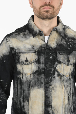 Acid Wash Effect Denim ROCKER Jacket