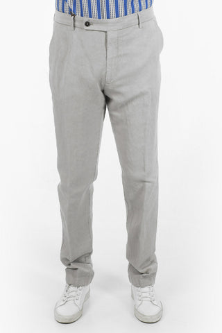 Pantaloni Dritti a 3 Tasche in Lino