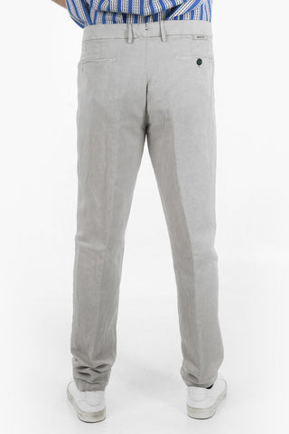 Pantaloni Dritti a 3 Tasche in Lino