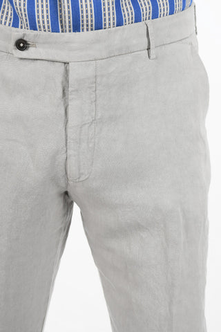 Pantaloni Dritti a 3 Tasche in Lino