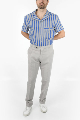 Pantaloni Dritti a 3 Tasche in Lino