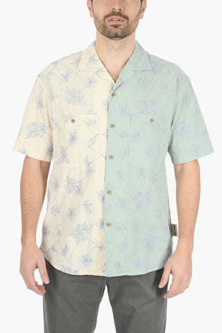 Floral Embroiderd Two-Tone Shirt