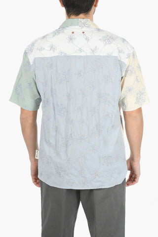 Floral Embroiderd Two-Tone Shirt