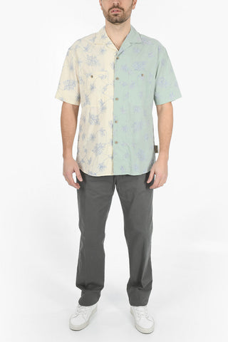 Floral Embroiderd Two-Tone Shirt