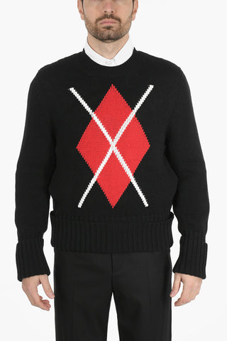 Maglia Girocollo con Ricamo a Contrasto
