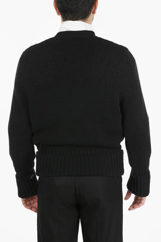 Maglia Girocollo con Ricamo a Contrasto