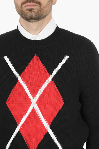 Maglia Girocollo con Ricamo a Contrasto
