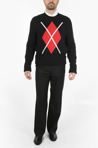 Maglia Girocollo con Ricamo a Contrasto