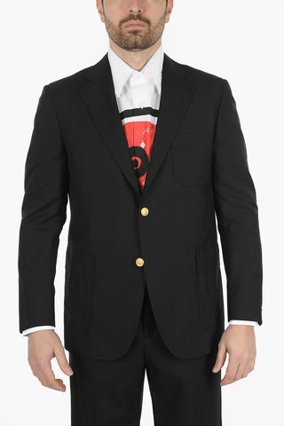 Wool Blazer with Jewel Buttons