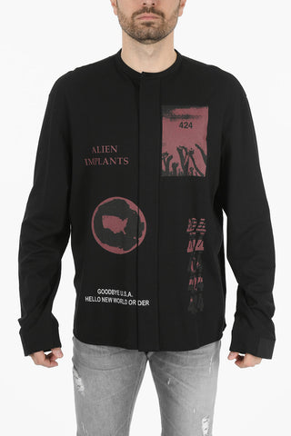 Printed Corean Neck Shirt