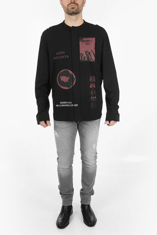 Printed Corean Neck Shirt
