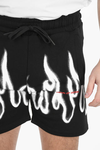 Flame Printed Sweatshorts with 4 Pockets