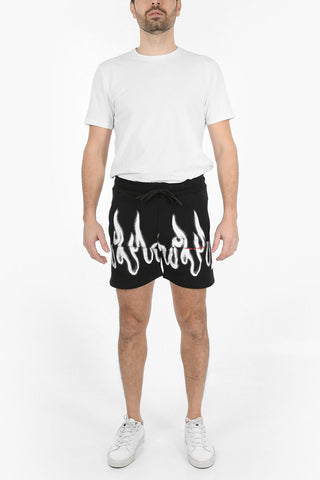 Flame Printed Sweatshorts with 4 Pockets