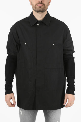 Cappotto Monopetto con Maniche in Maglia