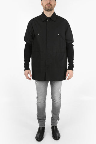 Cappotto Monopetto con Maniche in Maglia