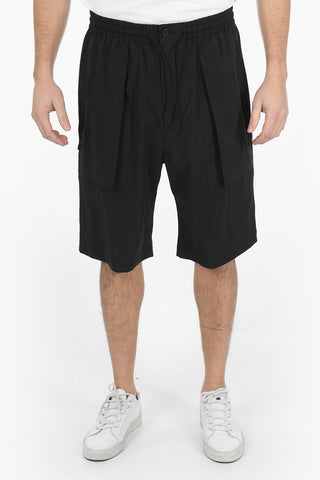 Shorts Cargo in Nylon con Elastico in Vita
