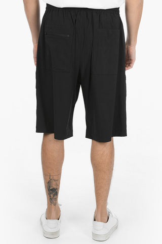 Shorts Cargo in Nylon con Elastico in Vita