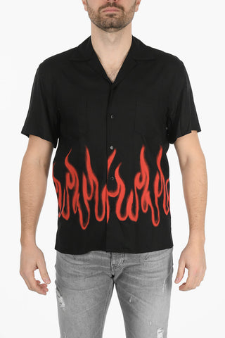 Flame Printed Short Sleeves Shirt