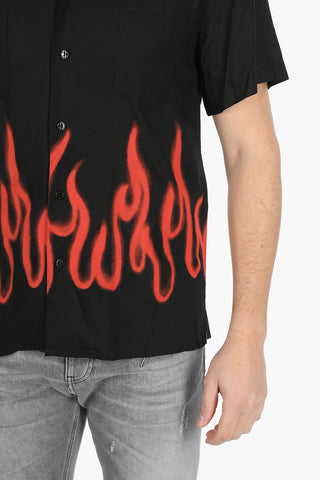 Flame Printed Short Sleeves Shirt