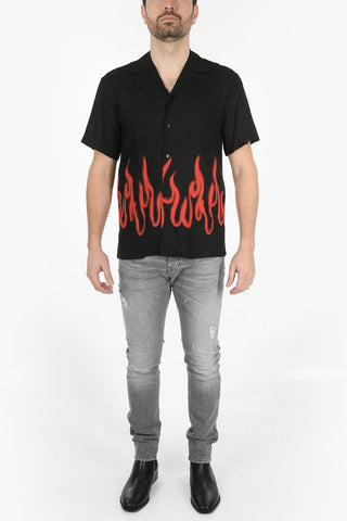 Flame Printed Short Sleeves Shirt