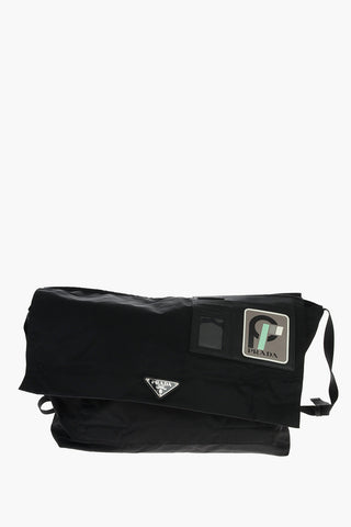 Nylon Weekender Bag with Leather Detailings