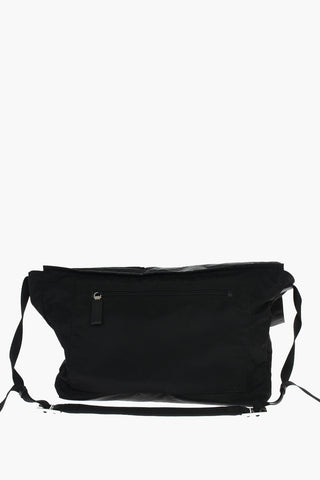 Nylon Weekender Bag with Leather Detailings