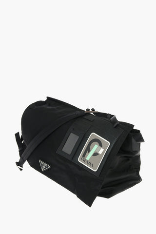 Nylon Weekender Bag with Leather Detailings