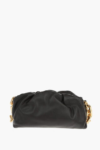 Soft-leather THE CHAIN POUCH Hand-bag with Gold-toned Chain Strap