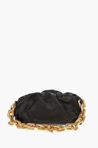 Soft-leather THE CHAIN POUCH Hand-bag with Gold-toned Chain Strap
