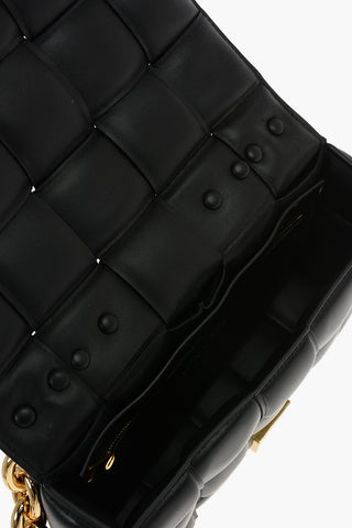Soft-leather CHAIN CASSETTE Shoulder Bag with Gold-toned Chain Strap