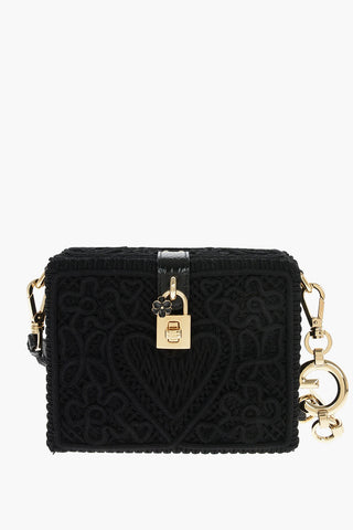 Cordonetto-embroidered DOLCE BOX Handbag with Gold-tone Hardware