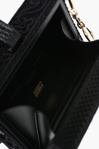 Cordonetto-embroidered DOLCE BOX Handbag with Gold-tone Hardware