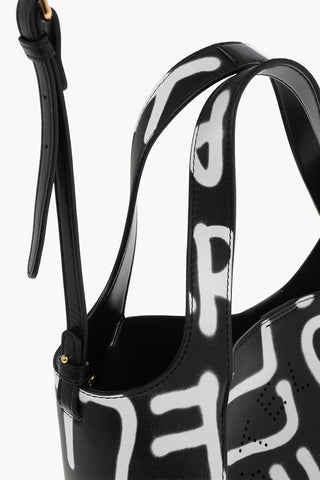 Monogram-printed Veggy Leather Shoulder Bag with Removable Strap