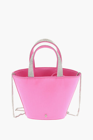 Silk Satin RIH BUCKET Mini Handbag with Crystal Detailing