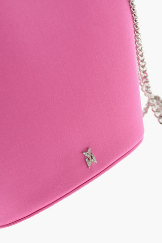 Silk Satin RIH BUCKET Mini Handbag with Crystal Detailing