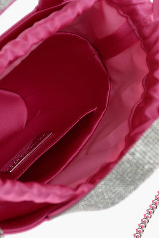 Silk Satin RIH BUCKET Mini Handbag with Crystal Detailing