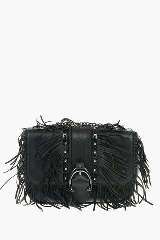 Leather Crossbody Bag with Fringes