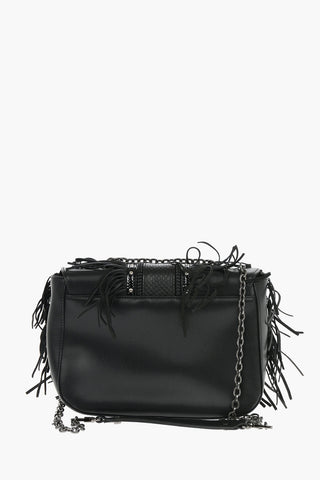 Leather Crossbody Bag with Fringes
