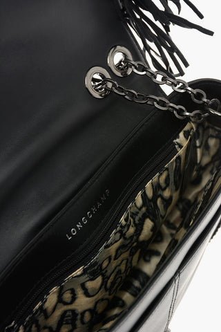 Leather Crossbody Bag with Fringes