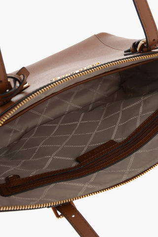 Grained-leather Tote Bag with Gold-tone Hardware