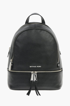 Front Pocketed 2 Compartment Textured Leather Backpack