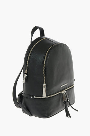Front Pocketed 2 Compartment Textured Leather Backpack